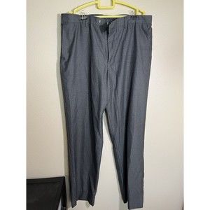 BANANA REPUBLIC‎ Mens Standard Fit Gray Plaid Flat Front Dress Pants 36 x 34